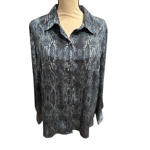 Women’s Liverpool Snake Print Button Up Top Corpcore  Size XL